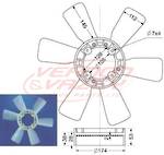 FAN BLADE - 6 BLADE - 480mm - MITSUBUSHI 6D14T/15/16